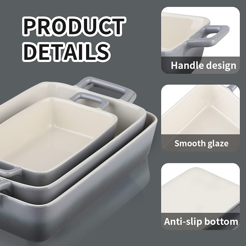 Bakeware Set, Ceramic Baking Dish, Rectangular Baking Pans for Cooking, Cake Dinner, Kitchen, Banquet and Daily Use