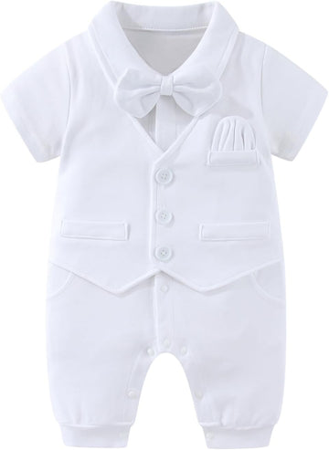 Baptism Outfit Baby Boys Christening Romper