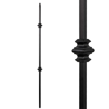 S02-Wrought Iron Balusters - Set of 10 Hollow Double Knuckle Balusters - Decorative Metal Balusters for Decks