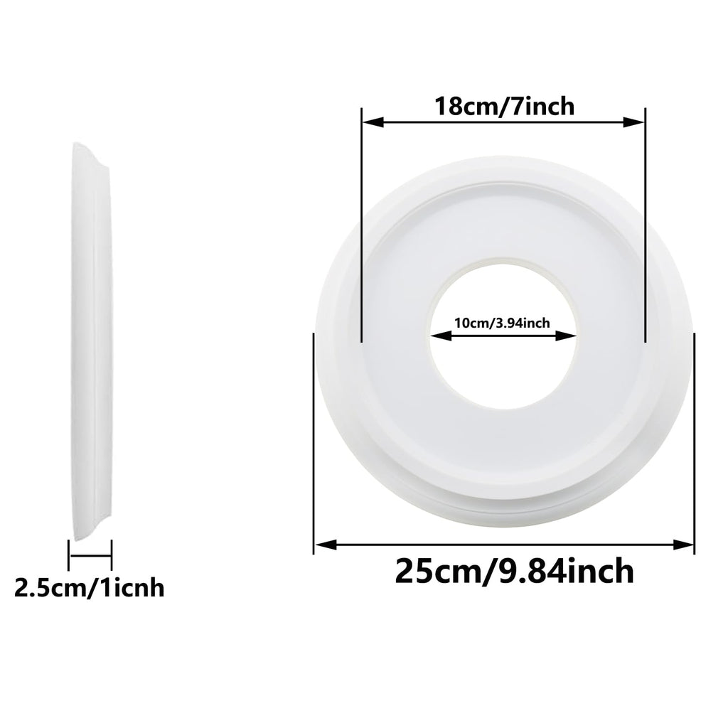 Ceiling Medallion Background Decoration Round Lighting White Decorative Base for Lighting Fixture and Ceiling Fan, OD