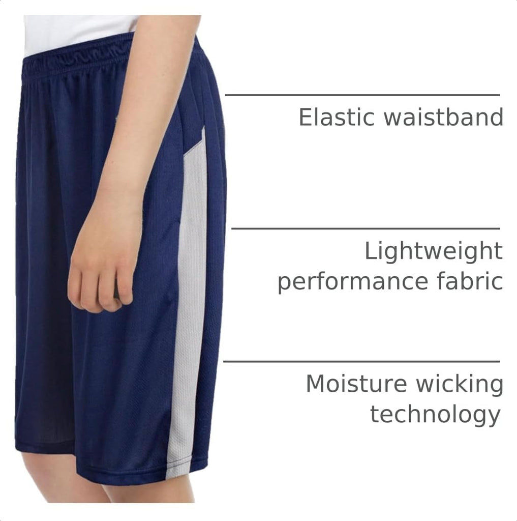 Boys 5 Pack Dry-Fit Athletic Performance Active Shorts
