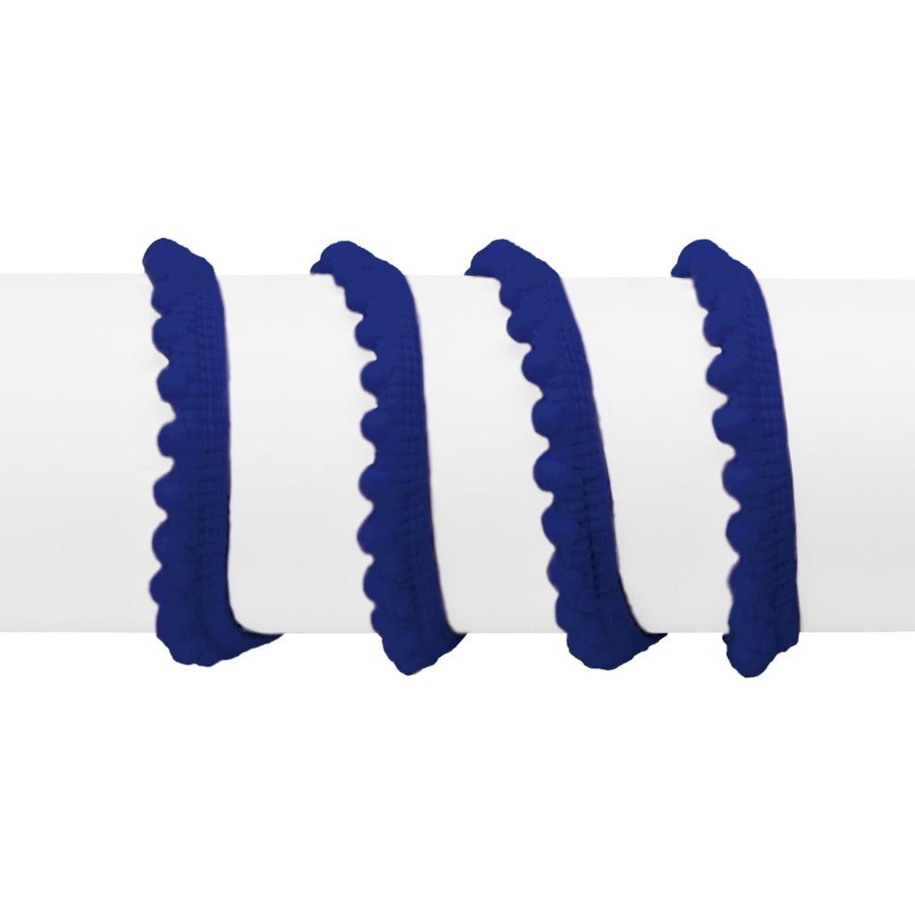 Pom Pom Trim, 1/2" Wide Navy Blue Ribbon, 6mm Balls - 10 Yards