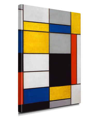Large Mondrian Wall Art, Mondrian Print, Composition A, Size 36x24 in