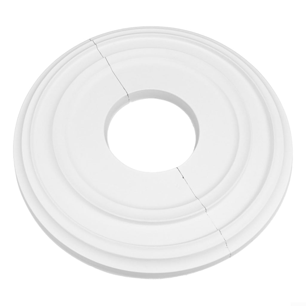 White PU Ceiling Medallion 12" OD x 4" ID Round Decorative Cover Plate for Ceiling Fans and Light Fixtures Split ed