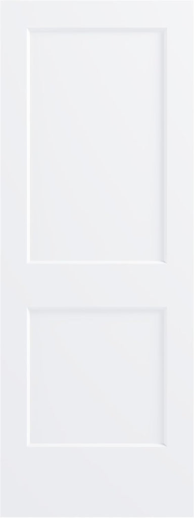 30"x80" 2-Panel Shaker Style White Primed Hollow Core Interior Molded Door Slab, NOT Pre-drilled and NOT Included