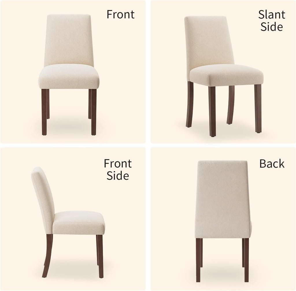 Dining Chairs Set of 2, Modern Dining Room Chairs with Wooden Legs, Upholstered Kitchen Farmhouse Parsons Chairs for