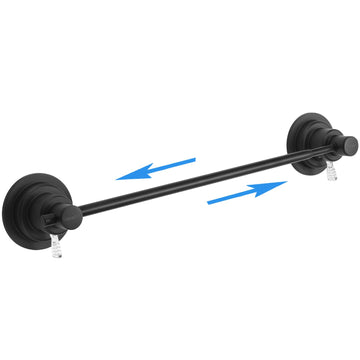 Suction Cup Extendable 17-29" Stainless Steel Towel Bar (Matte Black)