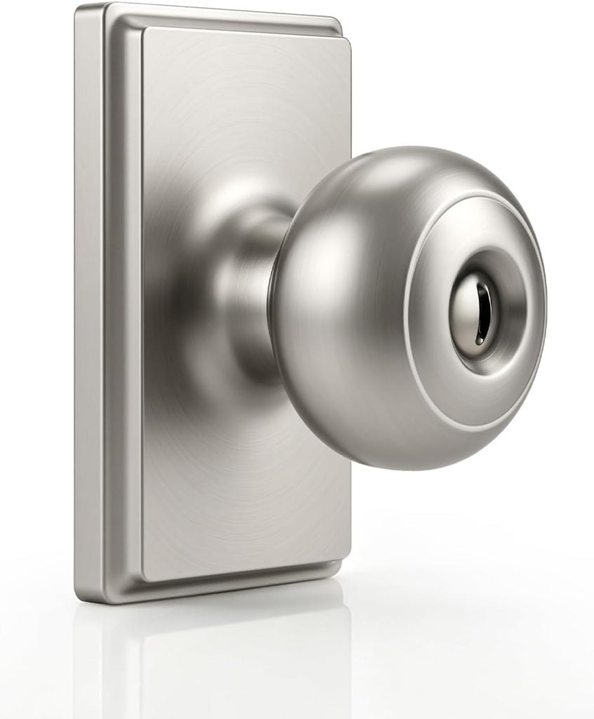 6 Packs Brushed Nickel Interior Privacy Door Knob with Lock