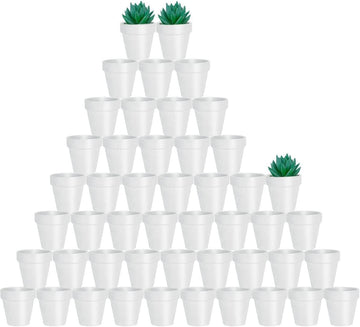 48 Pcs 2" Tiny Terracotta Pots with Drainage, White Clay Pot