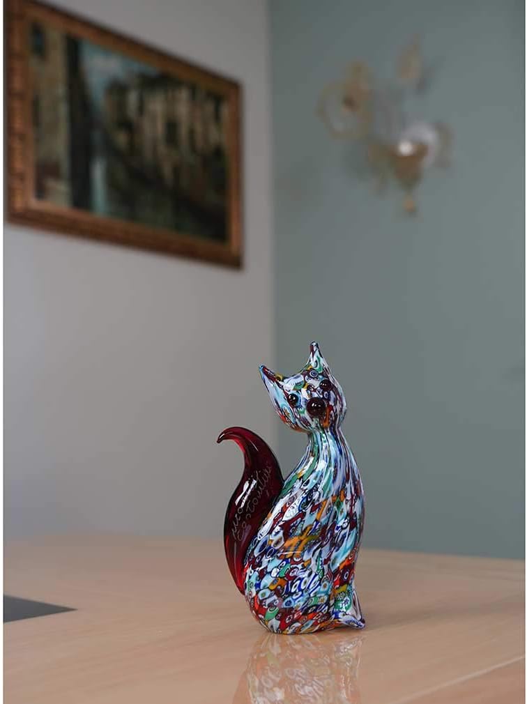 Millefiori Cat Sculpture