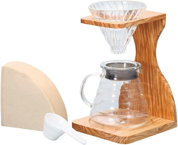 V60 Olive Wood Pour Over Stand Set