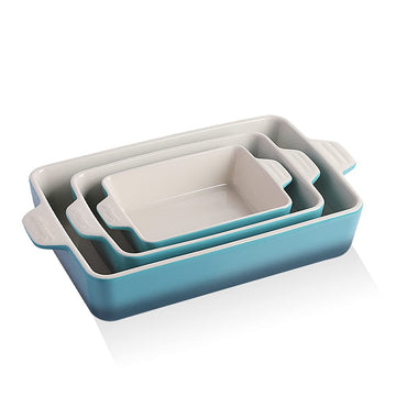Ceramic Bakeware Set, Rectangular Baking Dish for Oven Lasagna Pans for Cooking, Kitchen, Cake Dinner, Banquet and