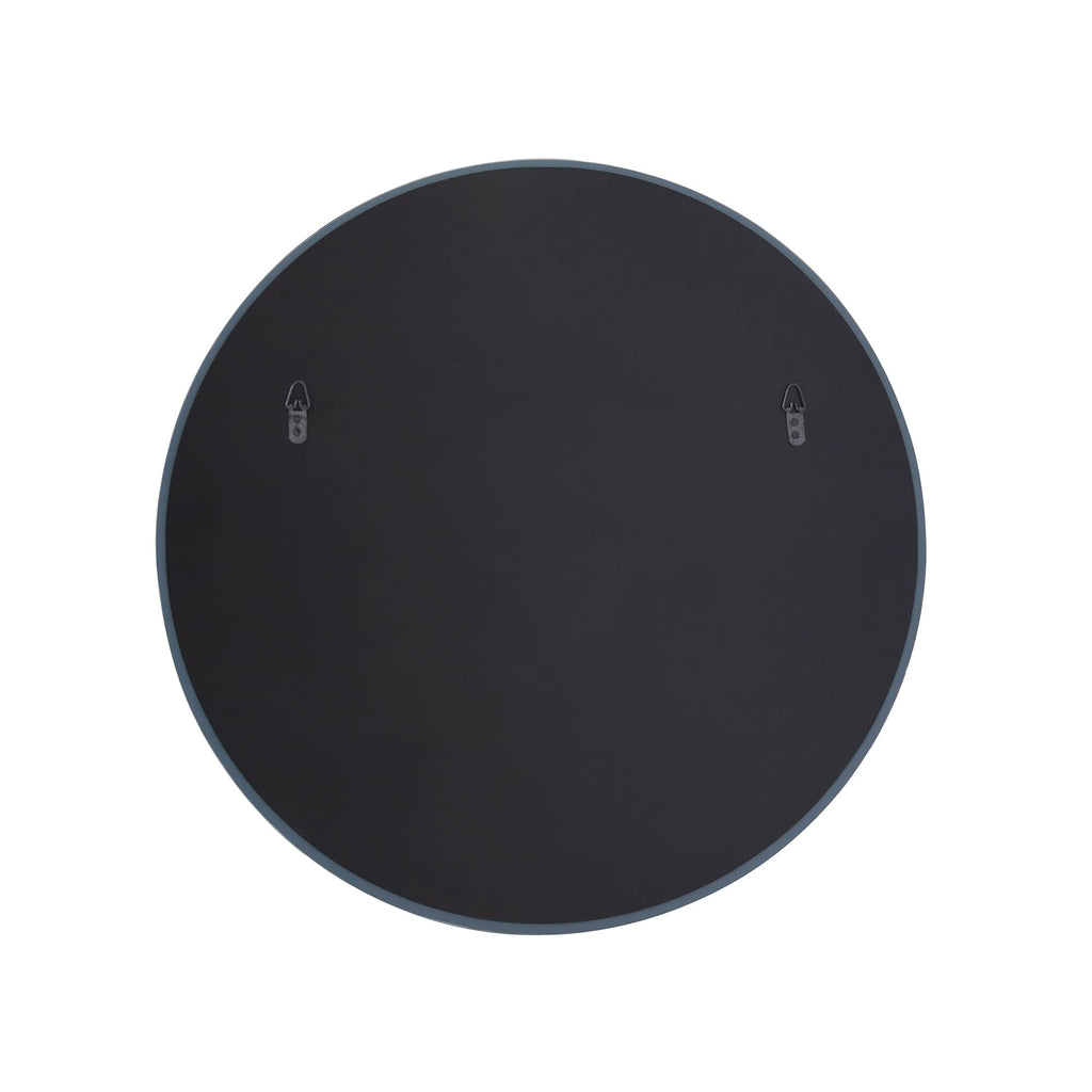Elliott Frameless Silver Round Wall Hanging Mirror, Elegant Beveled Edges Frameless Wall Hanging Mirror, Modern