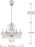 6 Light Crystal Chandelier Light Fixture Modern Chandelier Crystal Lighting, Crystal Pendant Raindrop Chandelier for Dining Room,Bedroom,Living Room,H23 x D24 A100-B075F2SBM8