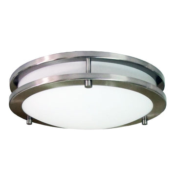 6102 Saturn 12" Surface Mount Ceiling Light, Brushed Nickel with Opal Glass Globe, 12"L x 12"W x 3"H