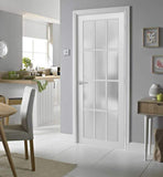 Solid French Door Frosted Glass 12 Lites 32x80 inches | Felicia 3312 Matte White | Single Regural Pa