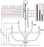 Black Chandelier 18-Light Industrial Iron Candle Chandelier Modern Suspended Farmhouse Chandeliers Pendant Light Fixtures for Dining Room Bedroom Living Room Kitchen Island Foyer E12 Bulb A109-B0CNGGNY2T