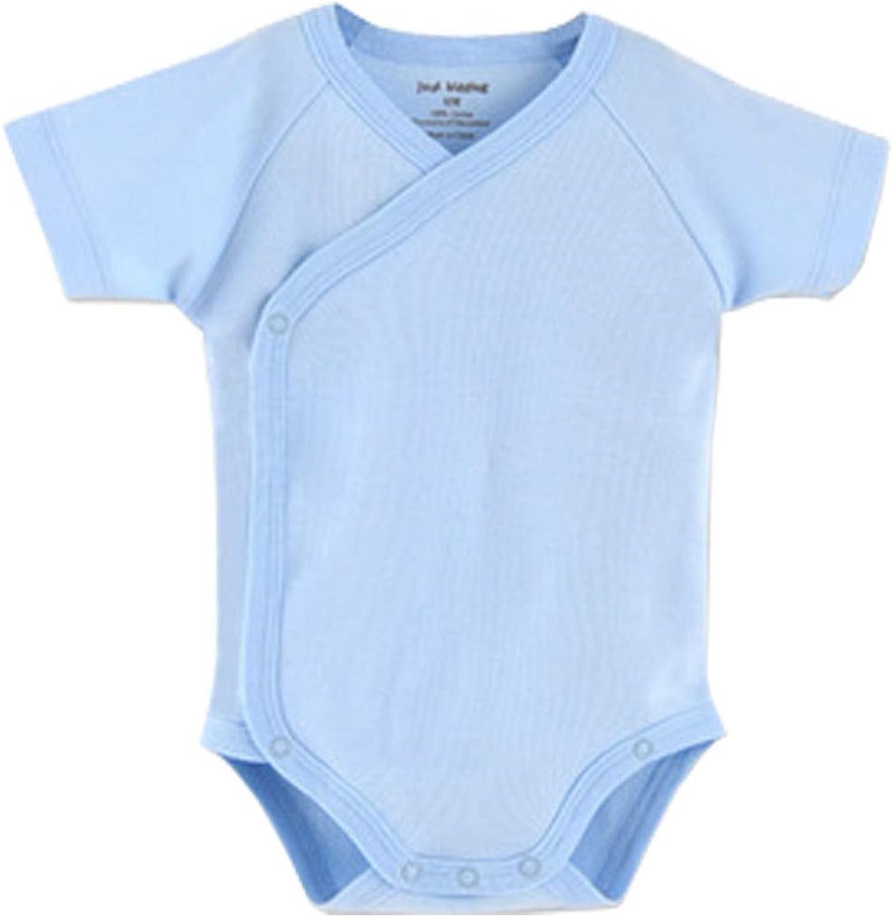 Boys Girls Short Sleeves Kimono Clothes Cotton Baby Side-Snap Bodysuit Pack of Baby Layette Set