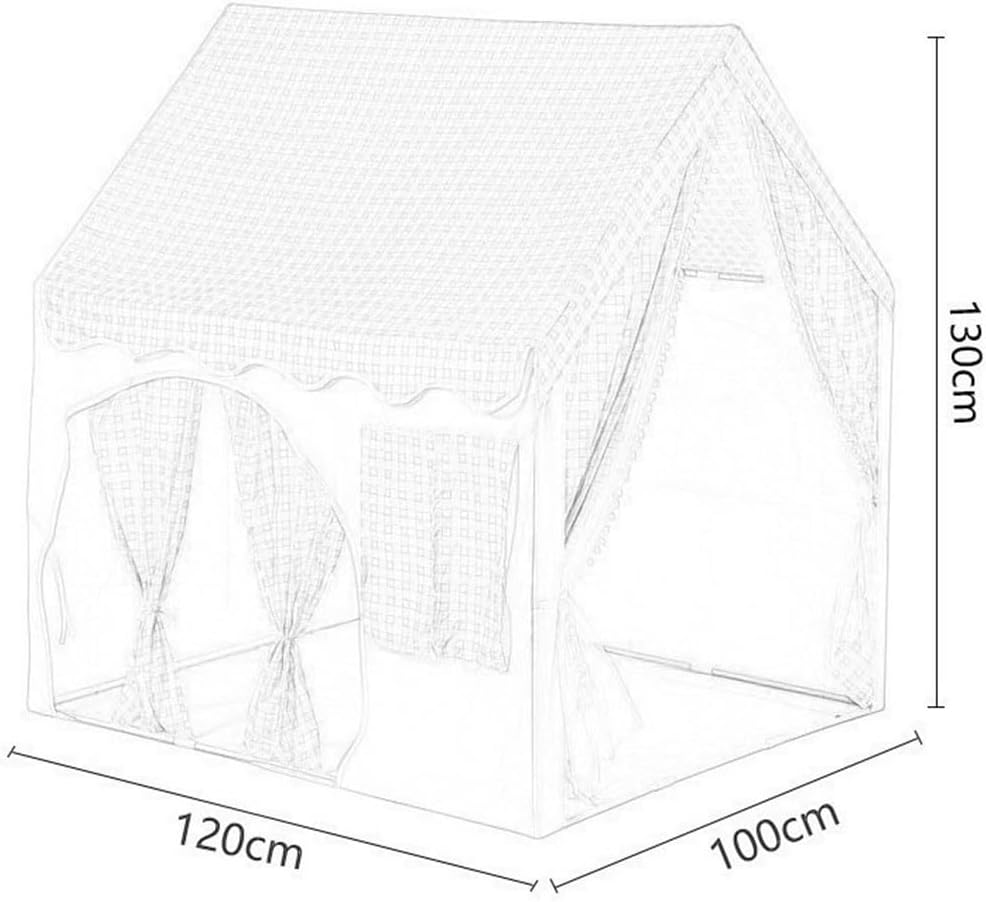 Kids Indoor Play Tent, Cute Castle Playhouse for Girls, Double Door Kids Toy Tent, 120×100×130cm(Khaki)