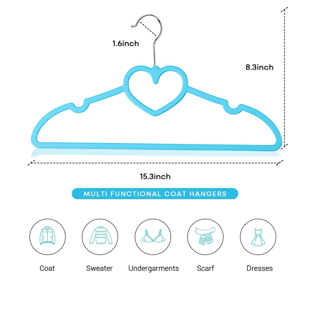 Plastic Hangers 20 Pack, Blue Shirt Hangers Ultra Thin Space Saving with 360 Degree Swivel Hook, Strong & Durable