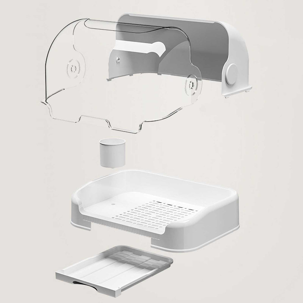 Baby Bottle Drying Rack with Lid,Baby Bottle Storage with Removable Drain,Tray Space Saving Infant Bottle Rack Dryer