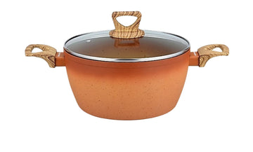 TerraCotta Non-Stick Casserole with Lid 100% PFOA Free and Non Toxic (28CM) Cazuela Olla(7018-28)