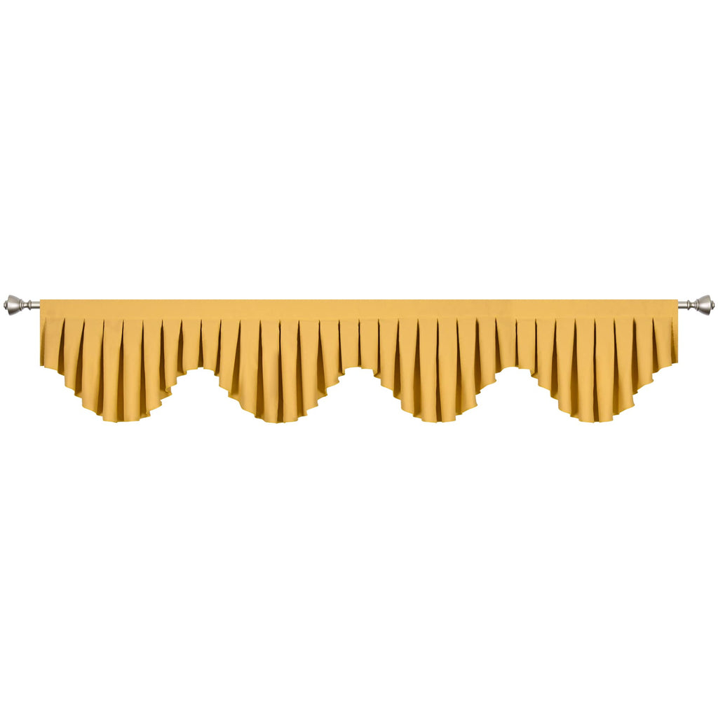 Blackout valances for Windows Energy Efficient Rod Pocket Curtain Valance Kitchen and Bedroom, Width 98 inch (Yellow