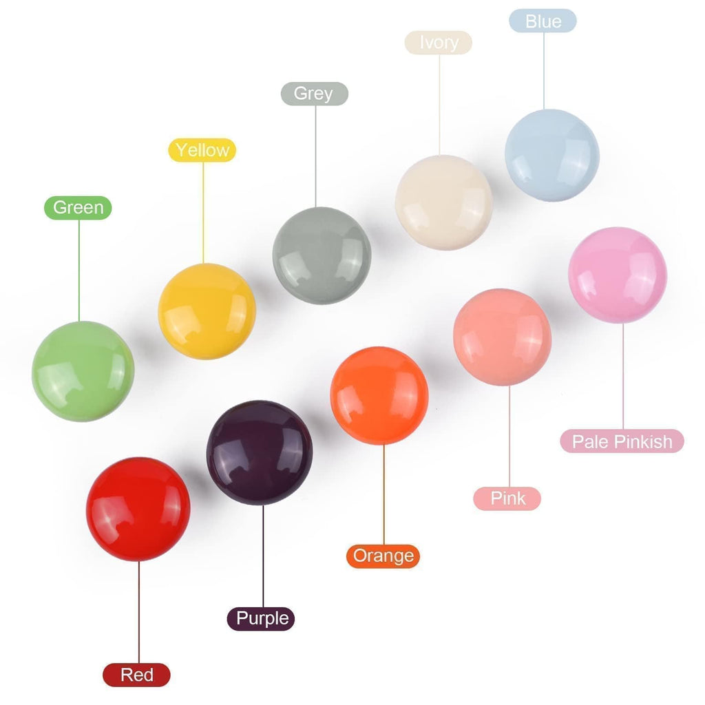 Colorful Drawer Knob Cute Glossy Ceramic Cabinet Knob 10 Pack