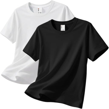 Boys Cotton Short Sleeve T-Shirt Kids Crewneck Tops Plain Basic Tees