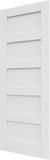 Slab Door Interior, Solid Core Pre-Built Wood Doors 30"x80", 5-Panel White Bedroom Door Shaker, Pantry, Bathroom