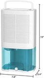 Dehumidifier 68oz(2000ml) Small Dehumidifier with Drain Hose for Up to 650 sq.ft Ultra Quiet Mini Portable Air for