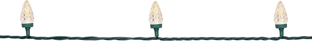 LED C7 Faceted Christmas Lights - Warm White - 20.25' Green Wire - 50ct