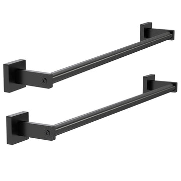 Towel Bar, 24" 2 Pack Wall Mounted Towel Rack, Black