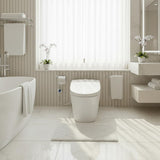 Black Smart Toilet with Bidet, One Piece Toilet with Tank and Pump for Low Water Pressure, AutoOpenClose Lid