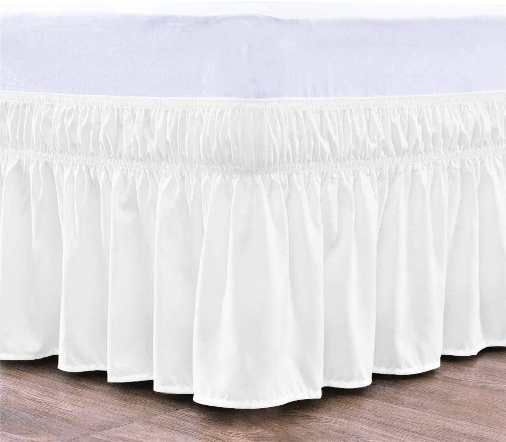 1-Piece Luxurious Wrap Around Bed Skirt 100% Egyptian Cotton 800 Thread Count California King Size (72" X 84") Inch
