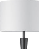 67224 70" Floor Lamp, Matte Black Finish, White Fabric Shade, Modern Tapered Frame, E26 Base