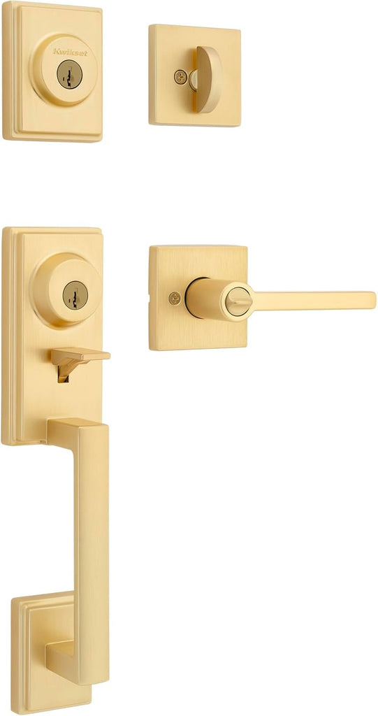 Peralta Front Door Lock Handle and Deadbolt Set, Entry Handleset Exterior with Interior Reversible Lever - Door Handleset