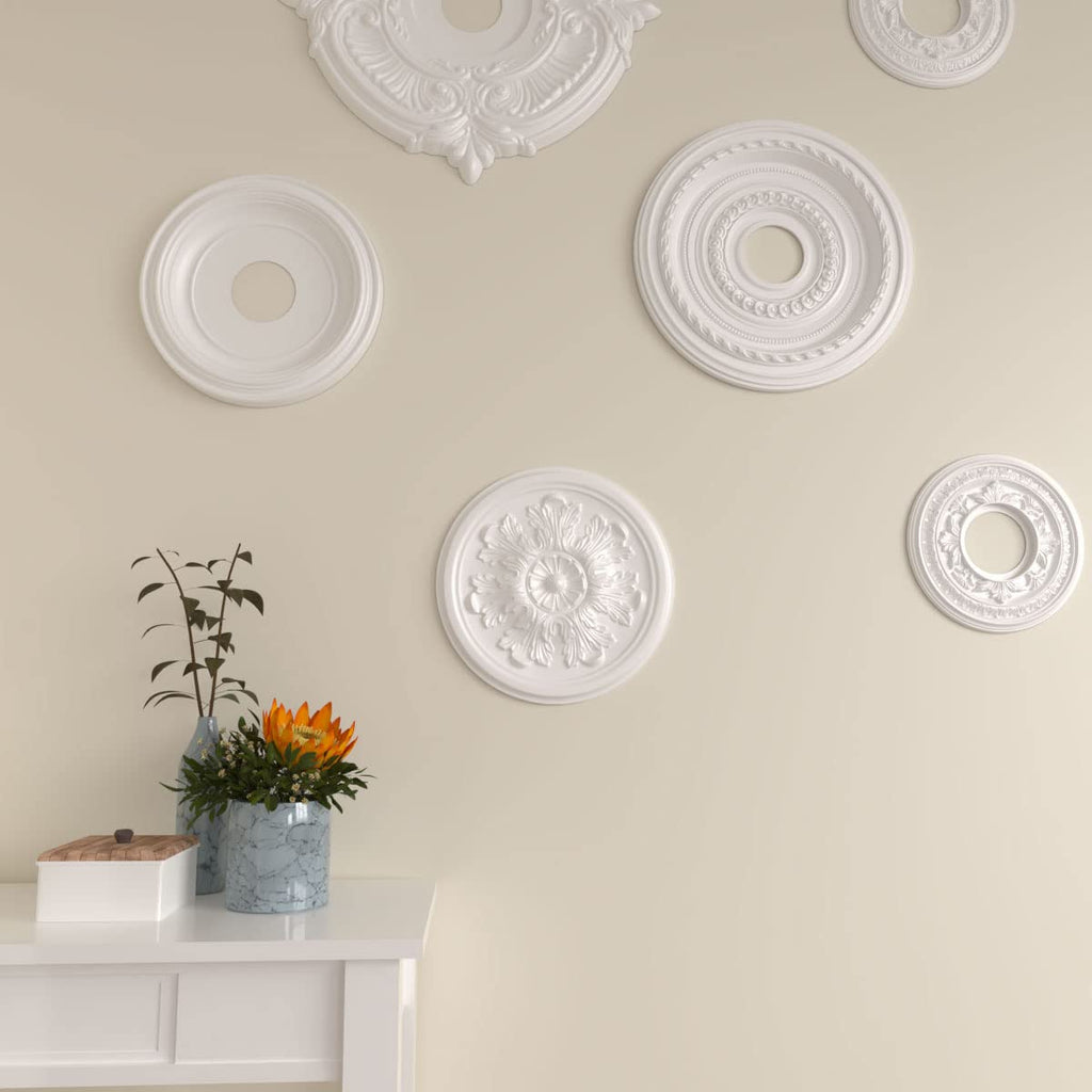 12 3/4"OD x 7/8"P Legacy Acanthus Ceiling Medallion (Fits Canopies up to 3 1/2"), Hand-Painted Stone Hearth Crackle