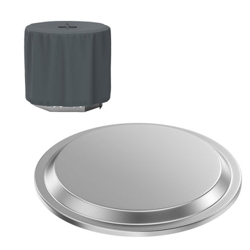 Pit Lid with 600D Oxford Fabric Fire Pit Cover for Yukon 27'' Fire Pit, Stainless Steel Portable Firt Pit Accessories