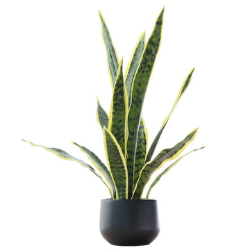 Artificial Snake Plant 22.5" Faux Agave Fake Sansevieria Artificial Potted Plants for Indoor and Outdoor Home Office