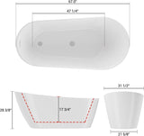 67 Inch Acrylic Freestanding Bathtub, Deep Soaking Tub with Non-Slip Base, cUPC Certified Free Standing Tub, Chrome