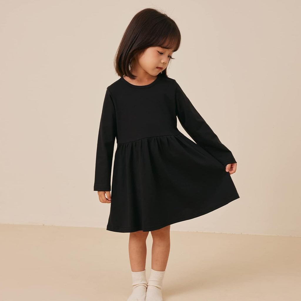 Baby Toddler Girl Dress Playwear Solid Color Dresses