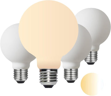 LED Light Bulb G25/G80 Dim-to-Warm 2000-2800K E26 Matt White Frosted Porcelain CRI 95 Excellent Color Accuracy 6W=60W