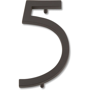 Modern Avalon House Number, Five, Aged Bronze