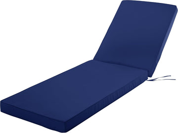 Chaise Lounge Cushions Outdoor, 72x21x3 Inch, Navy | Waterproof Fade and Tear Resistant Lounge Deck Chair Cushions