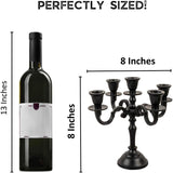 5 Arm Baby Candelabra Black Matte 8 Inch Taper Candle Holders Gothic Decorations Candlesticks Holder Home Decor