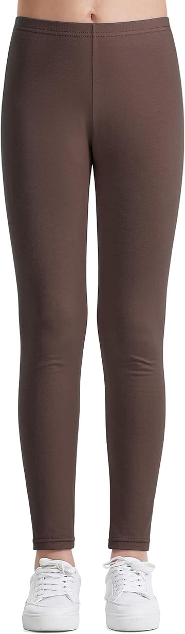 Girls Leggings Kids Basic Full Length Cotton School Uniform Pants