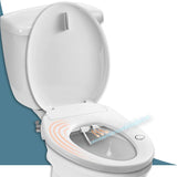 Non-Electric Bidet Toilet Seat Attachment with Dual Nozzles, Warm and Cool Water Control, Adjustable Pressure, Easy Installation, Universal Fit