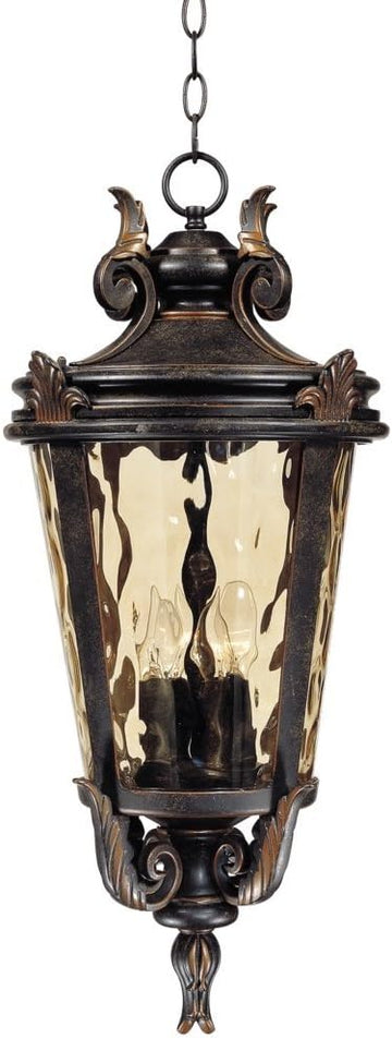 Marseille 26 1/4" Bronze 4-Light Outdoor Hanging Lantern with Hammered Glass