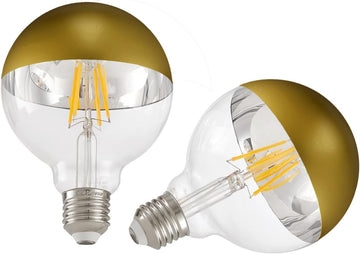 G30 Large Half Chrome Light Bulb,Dimmable 8W LED Bulbs Warm E26